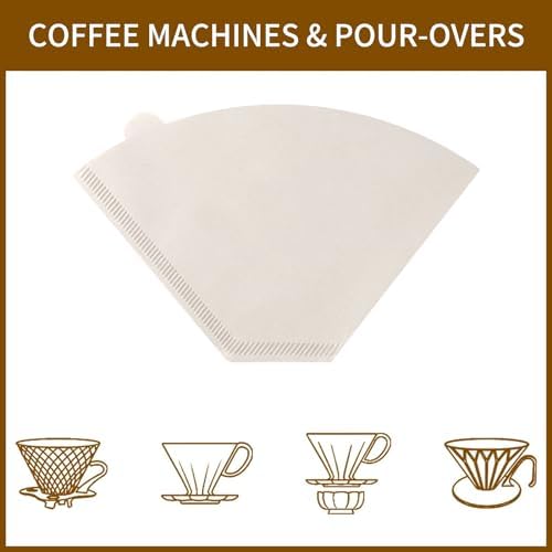 200 Count Coffee Filters #4, Cone Coffee Filter 8-12 Cup, White