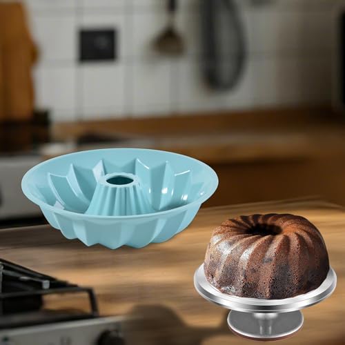 Silicone Cake Mold Flower Shaped - Non-Stick Pan, Reusable Flexible Baking Mold for Cakes Cupcakes Chocolate, Easy to Clean Pink Baking Supplies