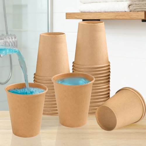 BYSNOW 100 Pack 5 oz Kraft Paper Cups, Small Disposable Bathroom Cups