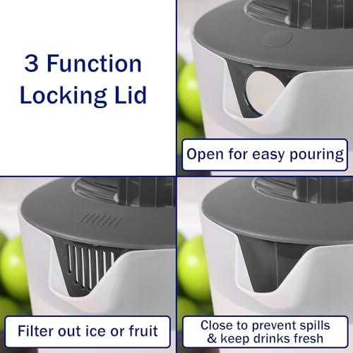 Water Pitcher with Lid 1 Gallon Pitcher BPA Free & Phthalate Free - Gray