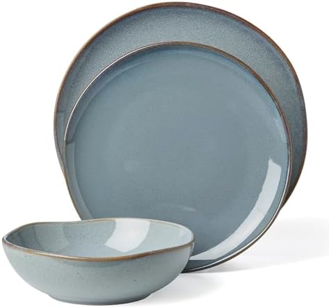 Oneida Organic Shades Blue Stoneware 18-Piece Dinnerware Set for 6