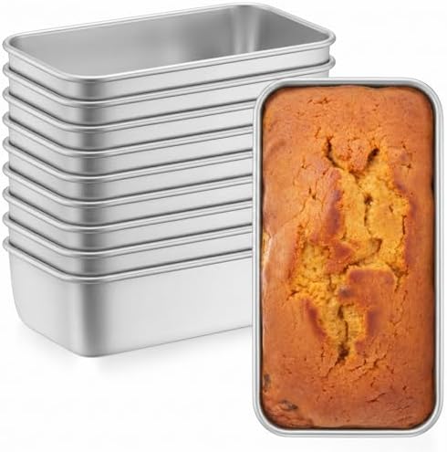 Leonyo Non-Toxic 9x5IN Stainless Steel Loaf Pan for Baking Bread,10 Pack