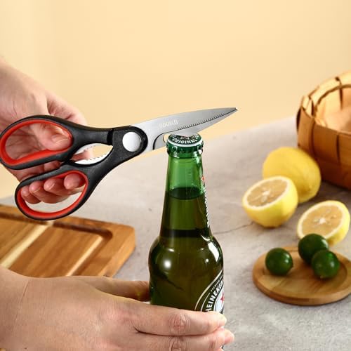 LIVINGO 8 Inch Kitchen Scissors Heavy Duty Meat Shears 2 Pack