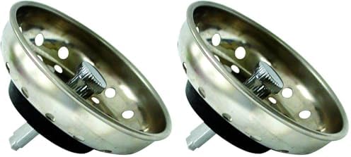 Danco 88275 3-1/4 inch Kitchen Sink Basket Strainer Splash Guard with Stationary Post, Stainless Steel (Pack of 2)