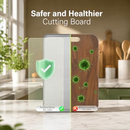 304 Stainless Steel Cutting Board 16''×11'' – Double-Sided Kitchen Chopping Board for Meat, Fruits & Vegetables, Rust-Resistant Steel Cutting Board with Dual Juice Grooves, Easy to Clean
