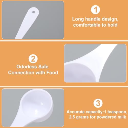 Maxdot 200 Pcs Teaspoon Measuring Spoons Bulk, 5 ml / 5 cc/ 1 Tsp