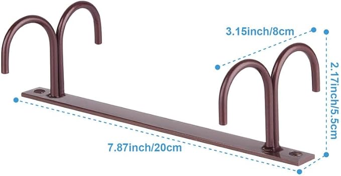 Mug Rack Under Cabinet - Coffee Cup Holder, 8 Mugs Hooks Under Shelf, Display Hanging Cups Drying Hook for Bar Kitchen Utensils Brown
