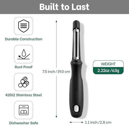 Beneno Swivel Vegetable Peeler, Smooth Peeling Potato Peeler (2, Black)