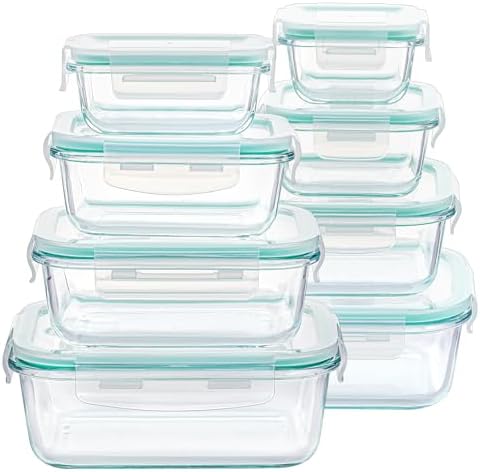 Vtopmart 8 Pack Glass Food Storage Containers with Airtight Lids