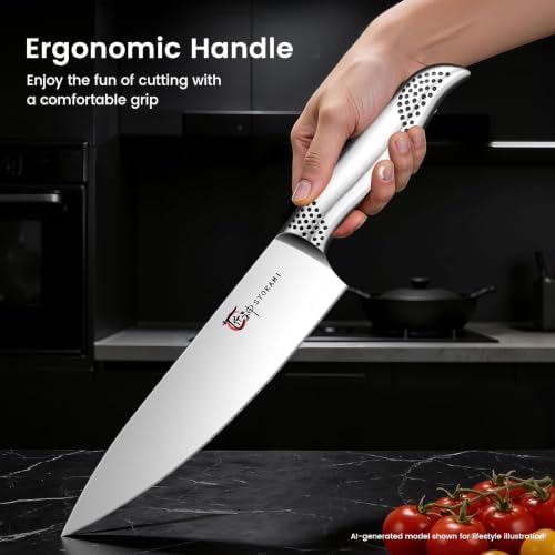 SYOKAMI 2026 Upgrade Japanese Kitchen Knife Set with Torii-Style Block