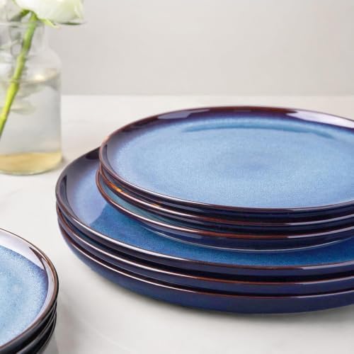 LERATIO Ceramic Plate Set of 6,8.5 Inch Reactive Glaze Salad Plates