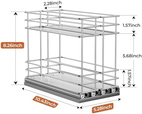 Mystozer Pull Out Spice Rack Organizer for Cabinet, Slide Out Spice Racks