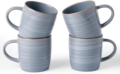 famiware Coffee Mugs Set of 4, Meteor 13 oz Ceramic Mug Cup Set with Handle