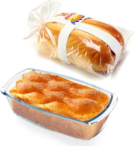 Jambear Glass Loaf Pans for Baking Bread with Lids 1 Set - 1.9 Qt Glass Loaf Pan | Oven, Dishwasher, Fridge, Freezer & Microwave Safe, Bread Pan Suit for Lasagna, Meatloaf, Banana