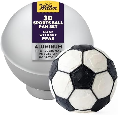 Wilton Aluminum 3D Sports Ball Cake Pan Set, Made Without PFAS