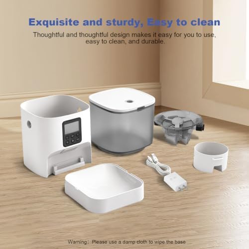 ANDOLL HOME Automatic Cat Feeder, Cat Food Dispenser with 10s Voice Recorder, Pet Feeder up to 8 Meals per Day, Timed Feeder with Dry Food Sealed Ring