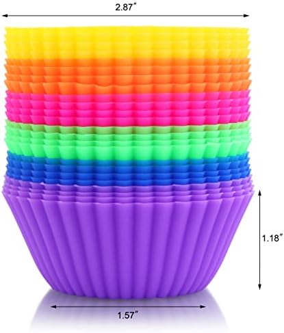 New Star Foodservice 44270 Reusable Silicone Baking Cups and Cupcake Liners, Set of 24 (Pack of 2)