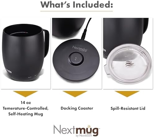 Nextmug - Temperature-Controlled, Self-Heating Coffee Mug (Graphite - 14 oz.)