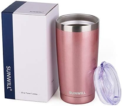 SUNWILL Coffee Tumbler, 20 oz Insulated Travel Mug Stainless Steel