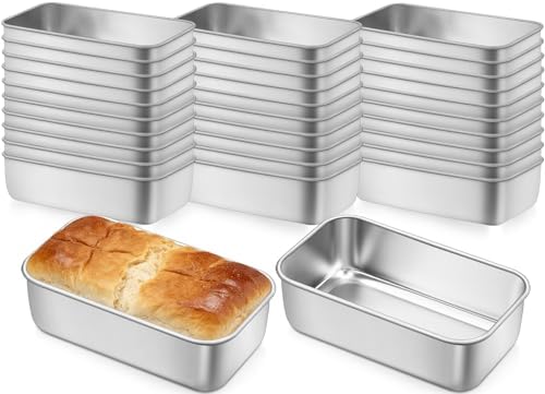 Leonyo Non-Toxic 9x5IN Stainless Steel Loaf Pan for Baking Bread,32 Pack