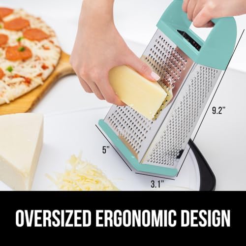 GORILLA GRIP® XL 4-Sided Stainless Steel BPA-Free Cheese Grater, Mint
