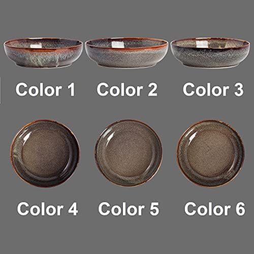30oz Ceramic bowls set of 4-8" serving bowls for Kitchen,Pasta,Salad-Dishwasher & Microwave Safe Perfect for Housewarming, Thanksgiving, Christmas-Caramel Brown
