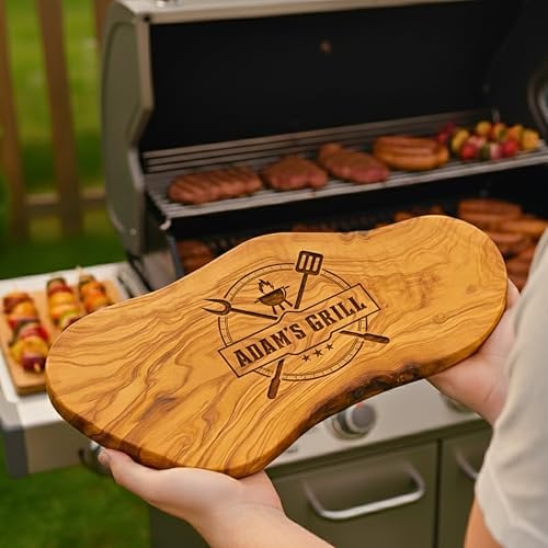 Personalized Grill Cutting Board for Men, Him - Custom Boards for BBQ & Grilling Master, Unique Gift for Dad, Husband, Grillfather, Grandpa, Uncle, Brother, Boyfriend, Papa, Father’s Day Gifts