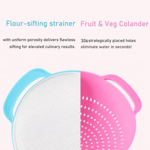 Mixing Bowls, Nesting Baking Bowls with Colander & Fine Mesh (Candy-10PCS)