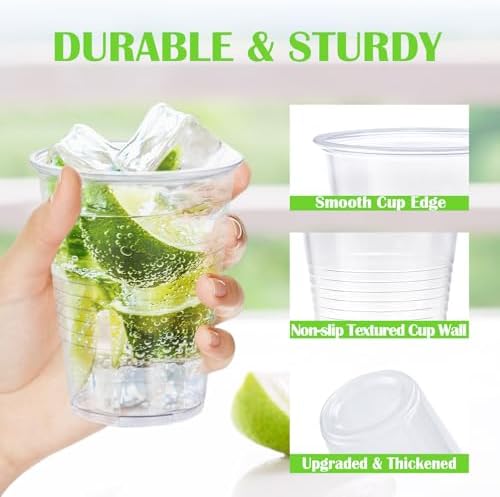 Clawsoff 2000 Pack 12 oz Clear Plastic Cups Disposable Clear Water Cups