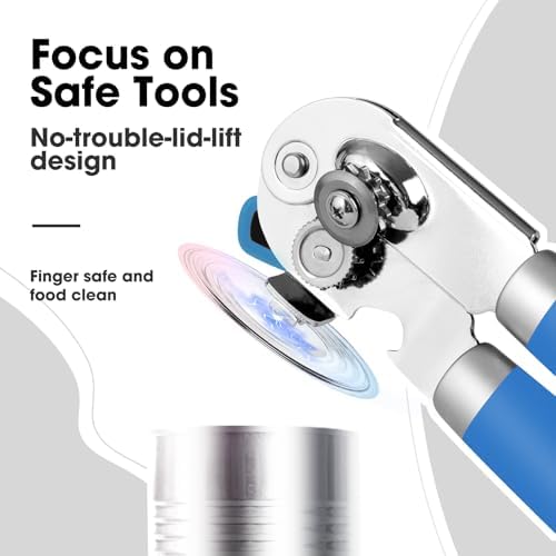Beneno Heavy Duty Hand Can Opener Manual with Magnet, Klein Blue
