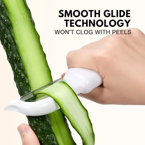 Rainspire Vegetable Peeler Potato Peelers for Kitchen, Sharp Stainless Steel Blades Veggie, Comfortable Handle Fruit Peeler, Carrot Peeler Apple Peeler Dishwasher Safe (2, White)
