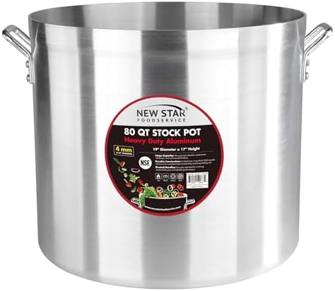 New Star Foodservice 80 Qt Aluminum Stock Pot, No Cover