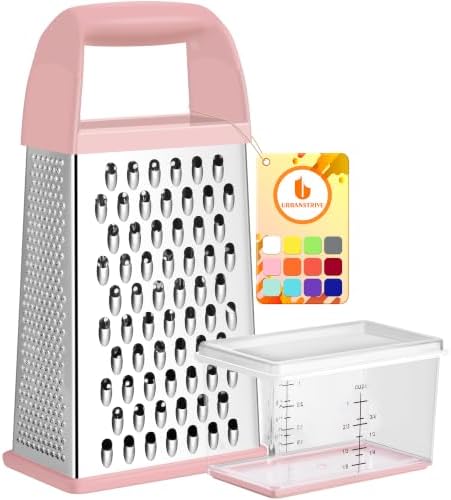 Cheese Grater With Container Box Grater Stainless Steel Kitchen Pink