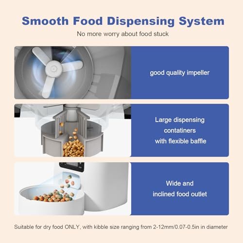 ANDOLL HOME Automatic Cat Feeder, 3L Cat Food Dispenser with 10s Voice Recorder, Pet Feeder up to 8 Meals per Day, Timed Dog Feeder