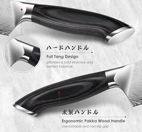 SHAN ZU 16 Pieces Knife Set, Knife Block Set in Powder Steel