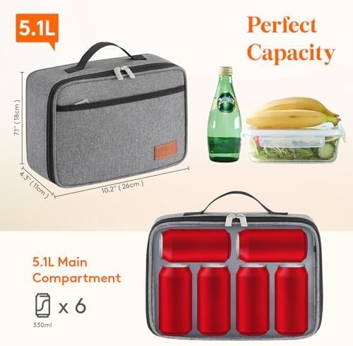 Lifewit Freezable Lunch Box, Insulated Reusable Lunch Bag with 2 Ice Packs