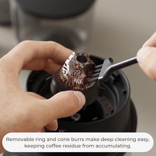 Conical Burr Coffee Grinder, 60 Settings, Anti-Static, Black