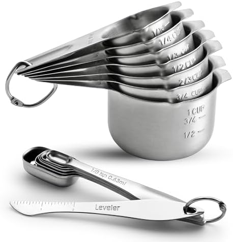 Spring Chef Stainless Steel Measuring Cups and Spoons Set of 14 w/Leveler