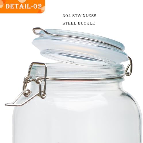 Large Glass Storage Containers with Airtight Lids 78oz 3 Pack