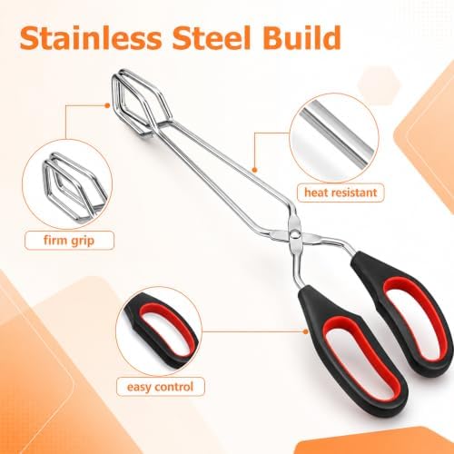 3 Pcs Stainless Steel Scissor Tongs (9/11/13 Inch) For Bbq Grilling Tool