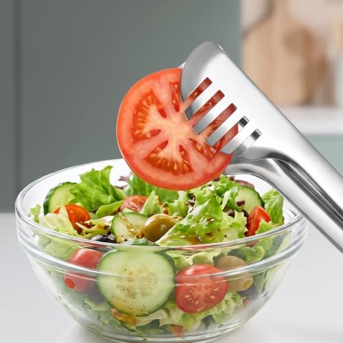 2 Pcs Salad Tongs for Serving 9.4 inch Non-slip & Easy Grip Salad Scissors