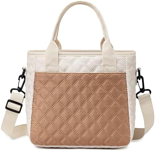 TuErCao Lunch Box for Women Lunch Bags for Work for Teacher Nurse Mom Small Insulated LunchBag for Picnic Travel Shopping, Portable Lightweight Ultrasonic Soft Touch LunchTote for Young Ladies