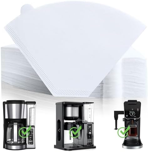 Disposable Coffee Paper Filters, 100 Pcs #4 for Ninja Coffee Maker, White