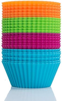 Webake Silicone Cupcake Baking Cups Muffin Liners Reusable Silicon Muffin Tin Non-stick 2-3/4 Inch Regular Size, Pack of 24