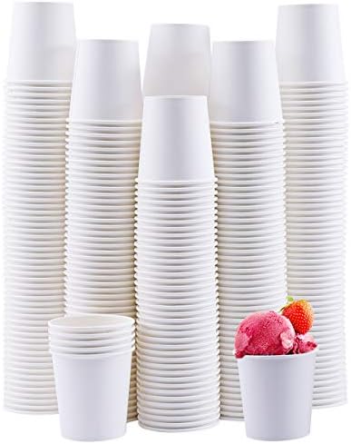 Turbo Bee 4 oz Paper Cups 300 Pack, Disposable Espresso Shot Cups, Small Coffee Tasting Cups, White Mini Paper Cups for Drink Samples, Espresso, Tea, Snacks, Office and Events