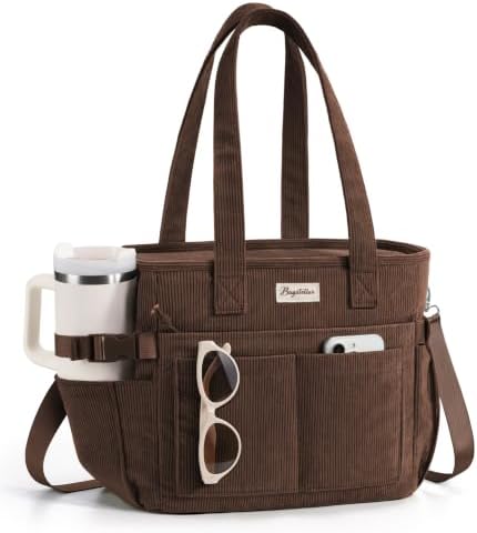Bagstellar Corduroy Lunch Box for Women Insulated Lunch Bag Cooler Tote Bag