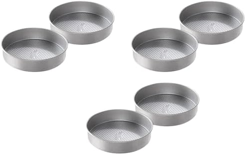 USA Pan Bakeware Round Cake Pan, 9 inch, Nonstick & Quick Release Coating, Made in the USA from Aluminized Steel, Set of 2 (Pack of 3)