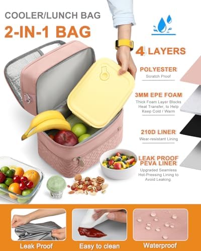 Capolo Lunch Bag for Women Men Insulated Lunch Tote Leakproof Lunchbox Bags
