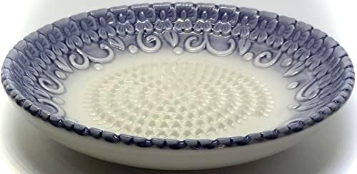 BonCera, Premium Ceramic Garlic Grater Plate Set - Purple Embossed