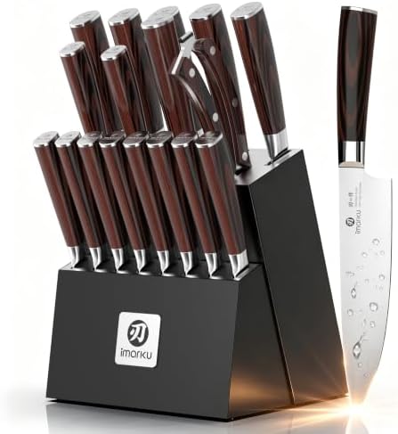 imarku Knife Set 18-Piece with 10Cr15Co mov High Carbon Stainless Steel